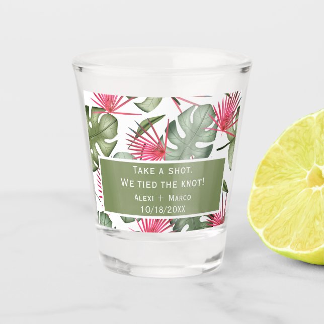 Verre A Shot Mariage Tropical Shot Glass Faveurs (Devant)