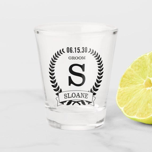 Verre A Shot Marié Initial (Devant)