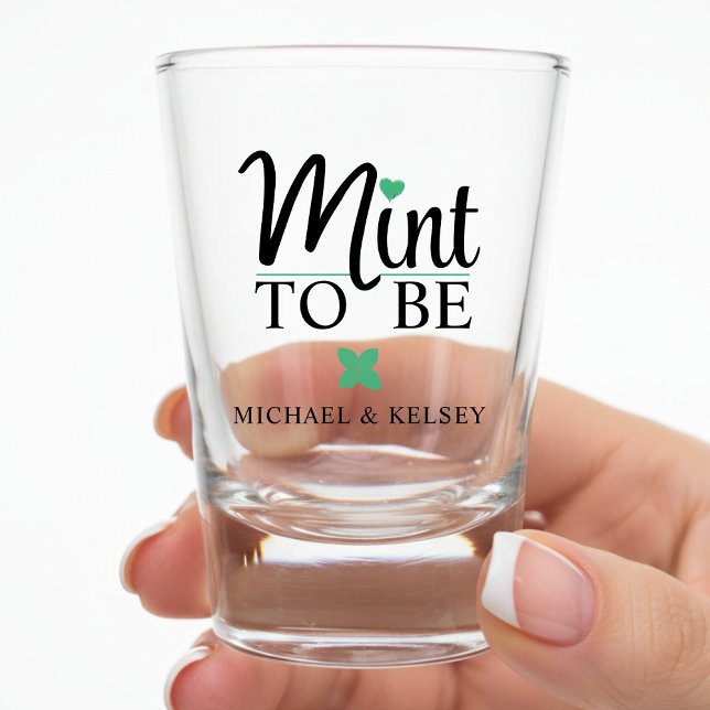 Verre A Shot Mariés Tout Neuf Couple Mariage Bridal Shower (Mint to Be Newlywed Couple Wedding Bridal Shower Shot Glass
)