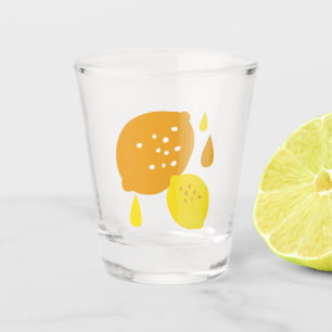 Verre A Shot Marine Blue Lemon Art - Refresh Citrus Design