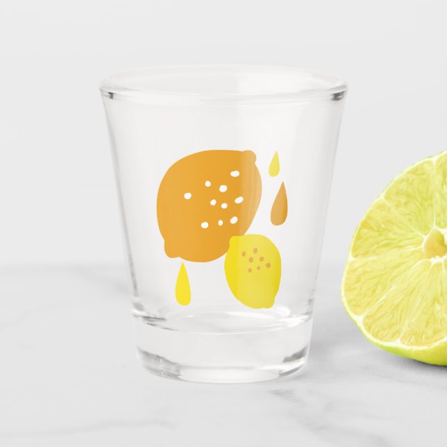 Verre A Shot Marine Blue Lemon Art - Refresh Citrus Design (Devant)
