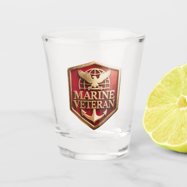 Verre A Shot Marine Corps Veteran Logo Emblem (Devant)
