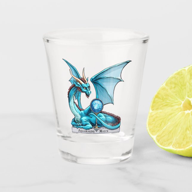 Verre A Shot Mars Dragon de Pierre de naissance : Aquamarine (Devant)