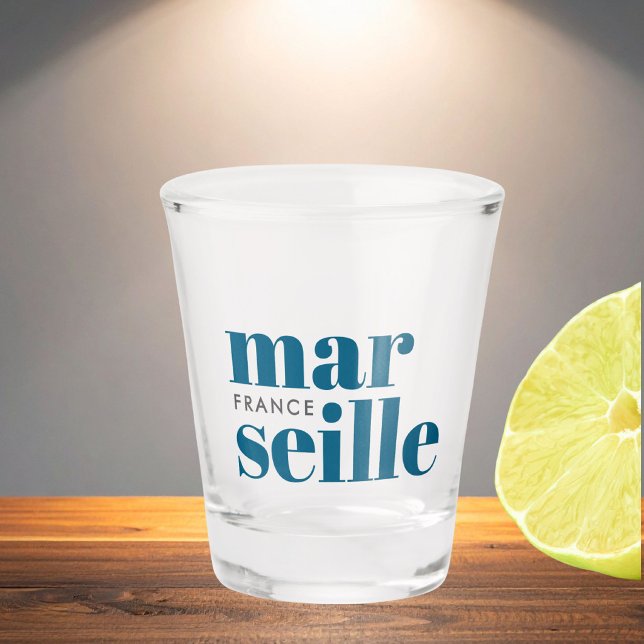 Verre A Shot Marseille France typographie moderne  (Créateur téléchargé)