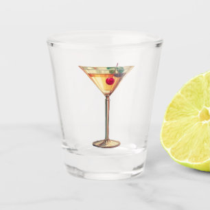 Verre A Shot Martini Cherry moderne du milieu du siècle