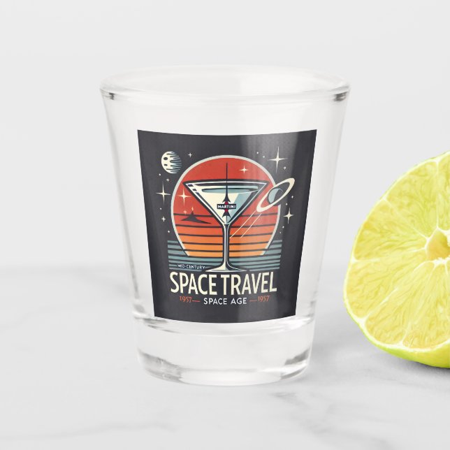 Verre A Shot Martini Space Travel 1957 Space Age Logo (Devant)