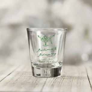 Verre A Shot Martinis Verts & Matrimoni Fantaisistes Dessinés à