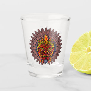 Verre A Shot Masque rituel du roi guerrier tribal