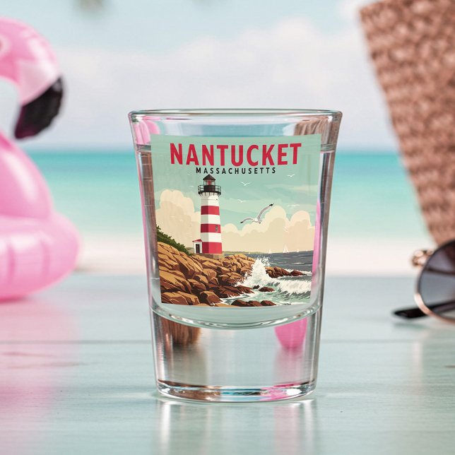 Verre A Shot Massachusetts de Nantucket vintage (Créateur téléchargé)