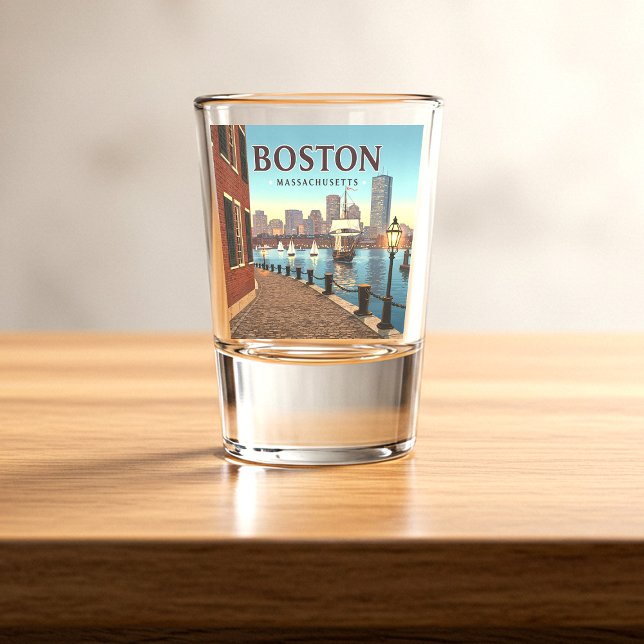 Verre A Shot Massachusetts vintages de Boston (Créateur téléchargé)