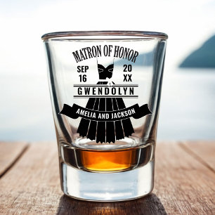 Verre A Shot Matron d'honneur robe personnalisée Mariage Faveur
