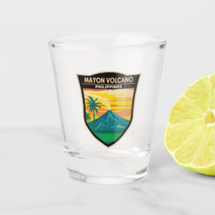 Verre A Shot Mayon Volcano Philippines Travel Art Vintage