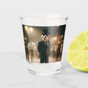 Verre A Shot Meerkat Habillé Pour Un Événement De Cravate Noire