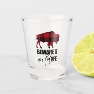 Verre A Shot Méfiez-vous du bison sauvage Plaid ID669
