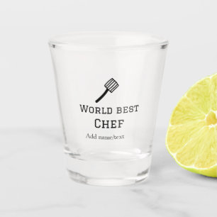 Verre A Shot Meilleur chef du monde ajouter nom texte cuisine m