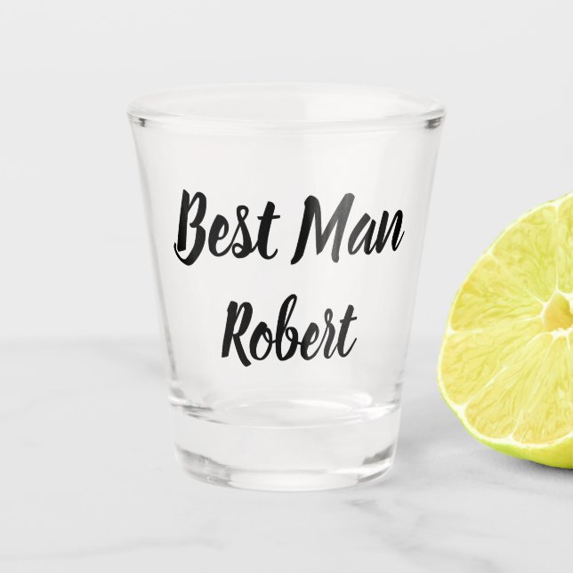 Verre A Shot Meilleur homme noir et blanc Nom personnalisé Cade (Devant)