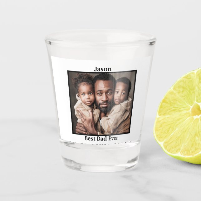 Verre A Shot Meilleur papa jamais Afro-Américain personnalisati (Devant)