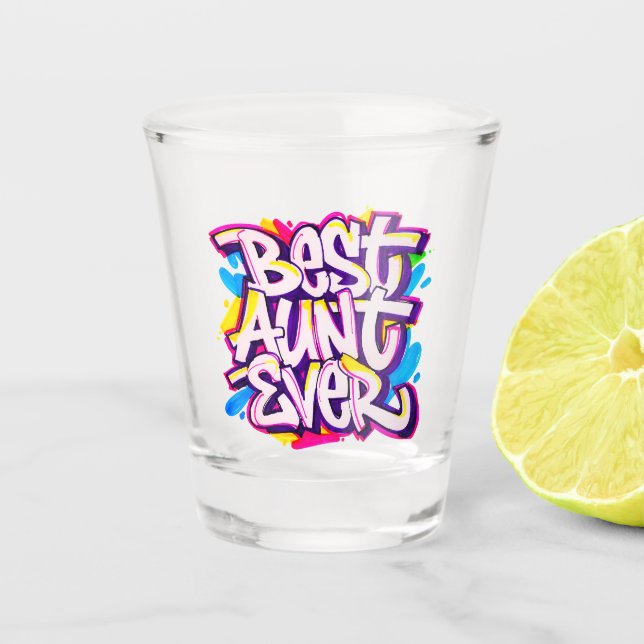Verre A Shot Meilleure Tante Ever (Style 2) (Devant)