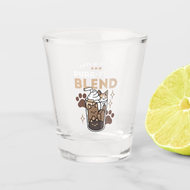 Verre A Shot Mélange Purr-Fect : Conception de café pour le caf (Devant)