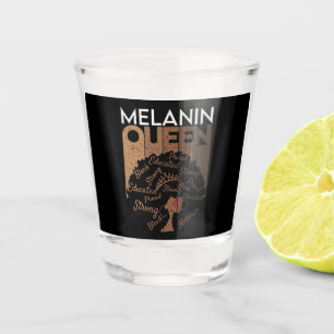 Verre A Shot Melanin Afro Queen Word Art
