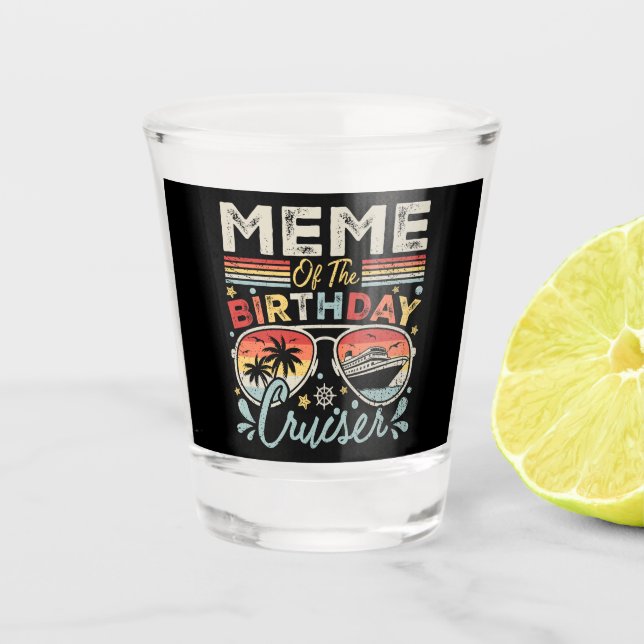 Verre A Shot Mème de la croisière d'anniversaire vacances (Devant)
