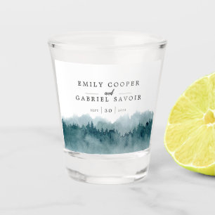 Verre A Shot Méménte Mariage de l'aquarelle de la forêt des mon