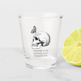 VERRE A SHOT MEMENTO VIVERE • MEMENTO AMARE • MEMENTO MORI