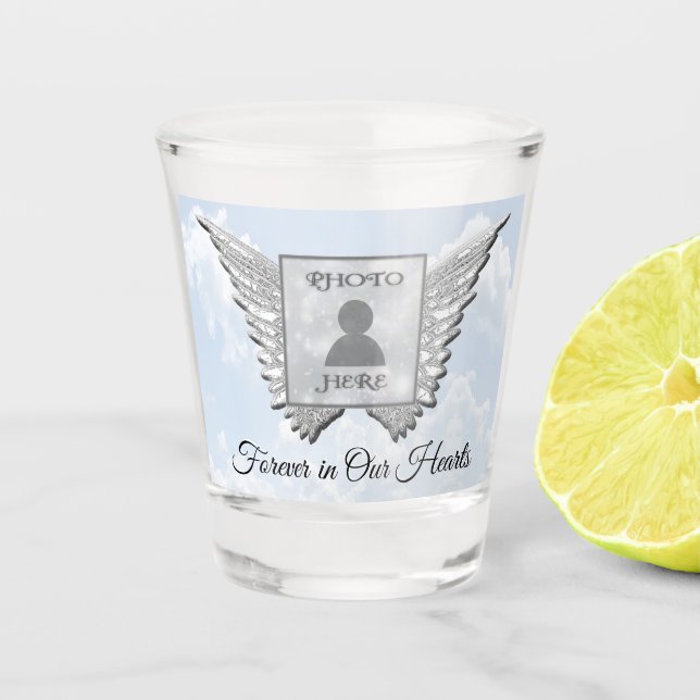 Verre A Shot Mémorial Angel ailes Ajouter Photo Shot Glass (Devant)