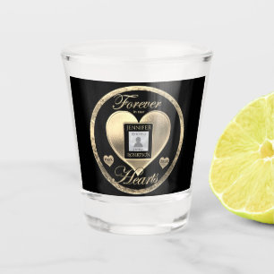 Verre A Shot Mémorial photo avec coeur