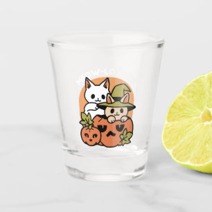 Verre A Shot Meow-Loween - Festive Halloween Conception de chat