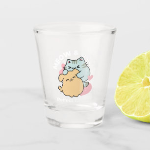 Verre A Shot Meow & Woof Perfect Together - Cute Cat and Dog