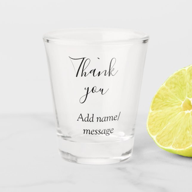 Verre A Shot Merci ajoutez un nom message simple calligraphie é (Devant)