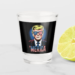 Verre A Shot Merica Trump 4 juillet US Vintage Rétro