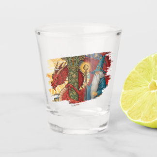 Verre A Shot Merlin & Dragon Rouge du Pays de Galles, Art Fanta