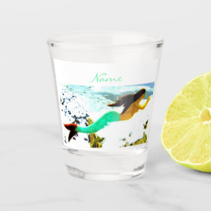 Verre A Shot Mermaid de la brunette à queue verte Thunder_Cove