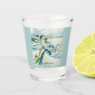 Verre A Shot Mermaid Riding Serpent de mer Thunder_Cove
