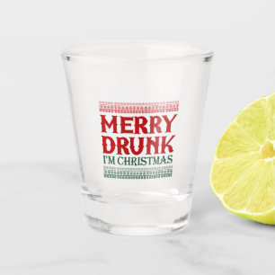Verre A Shot Merry Drunk Je suis Noël Idée cadeau pour Noël