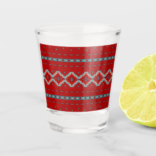 Verre A Shot Mésas Sud-Ouest Rouge & Turquoise