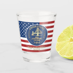 Verre A Shot Message personnalisé 2026 USA 250 ans commémoratif