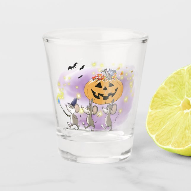Verre A Shot Mic, Mac & Moe's Happy Halloween Shot glass (Devant)