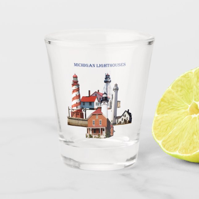 Verre A Shot Michigan Lighthouses shot glass (Devant)