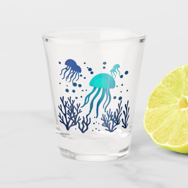 Verre A Shot Midnight Jelly | Glowing Ocean Shot Glass Design (Devant)