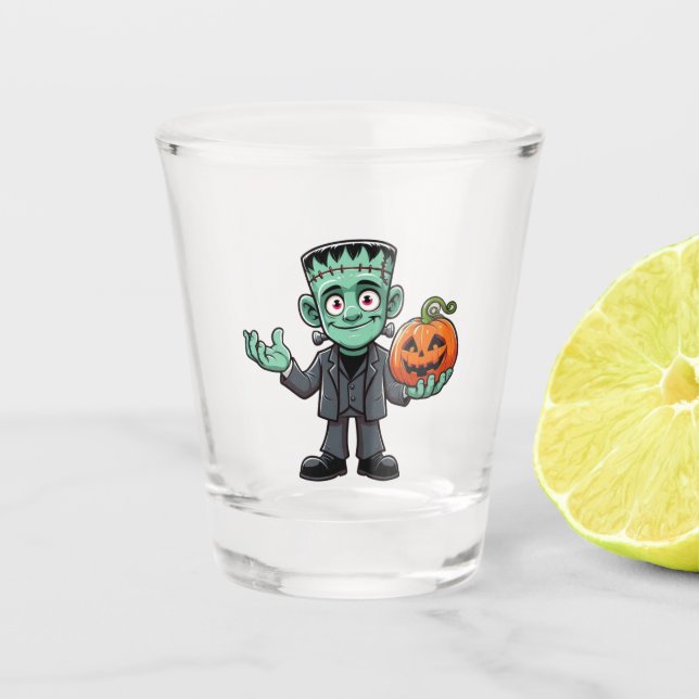 Verre A Shot Mignon, monstre du dessin animé Frankenstein (Devant)