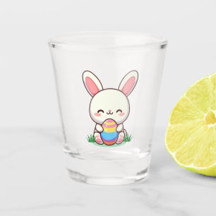 Verre A Shot Mignonne lapin de printemps/Pâques avec oeuf