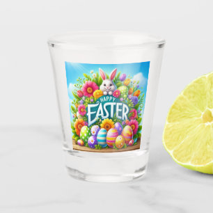 Verre A Shot Mignonne lapin de printemps/Pâques avec oeuf