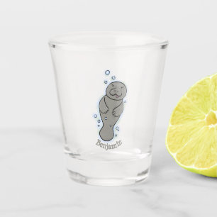 Verre A Shot Mignonne manatée bébé avec bulles illustration