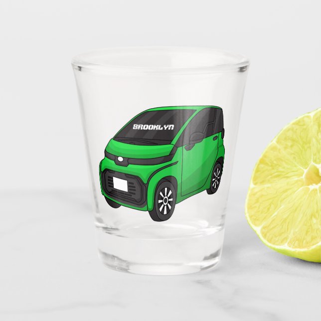 Verre A Shot Mignonne micro-voiture verte (Devant)