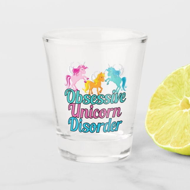 Verre A Shot Mignonne Trouble Obsessionnel Unicorne (Devant)