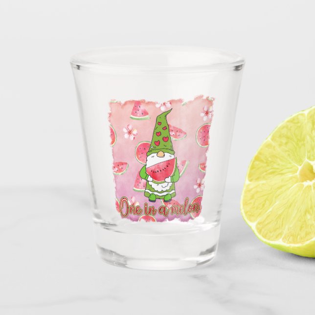 Verre A Shot Mignonne Un Dans Un Gnome D'Été De melon (Devant)