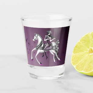 Verre A Shot Mime Cavalier Violoniste